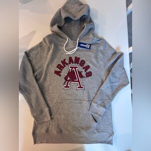Gray Charlie Hustle Men’s large Arkansas Hoodie NEW WITH TAGS